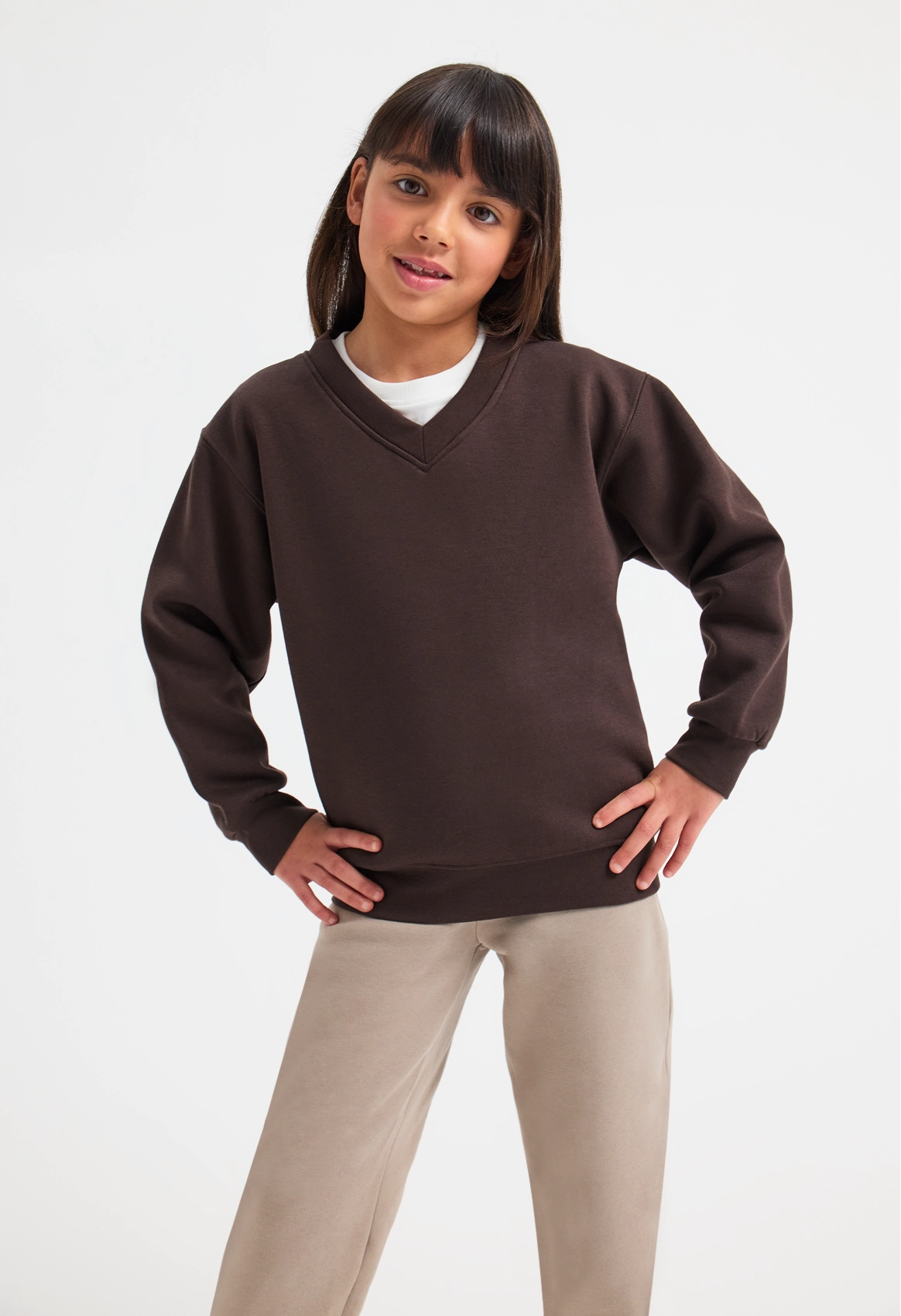Sweat-shirt enfant à col en V UC206